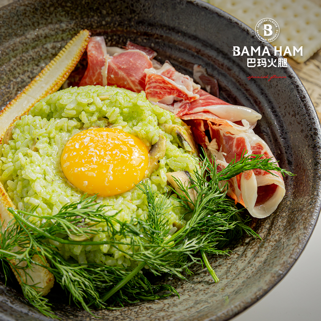 巴玛火腿豌豆口蘑烩饭